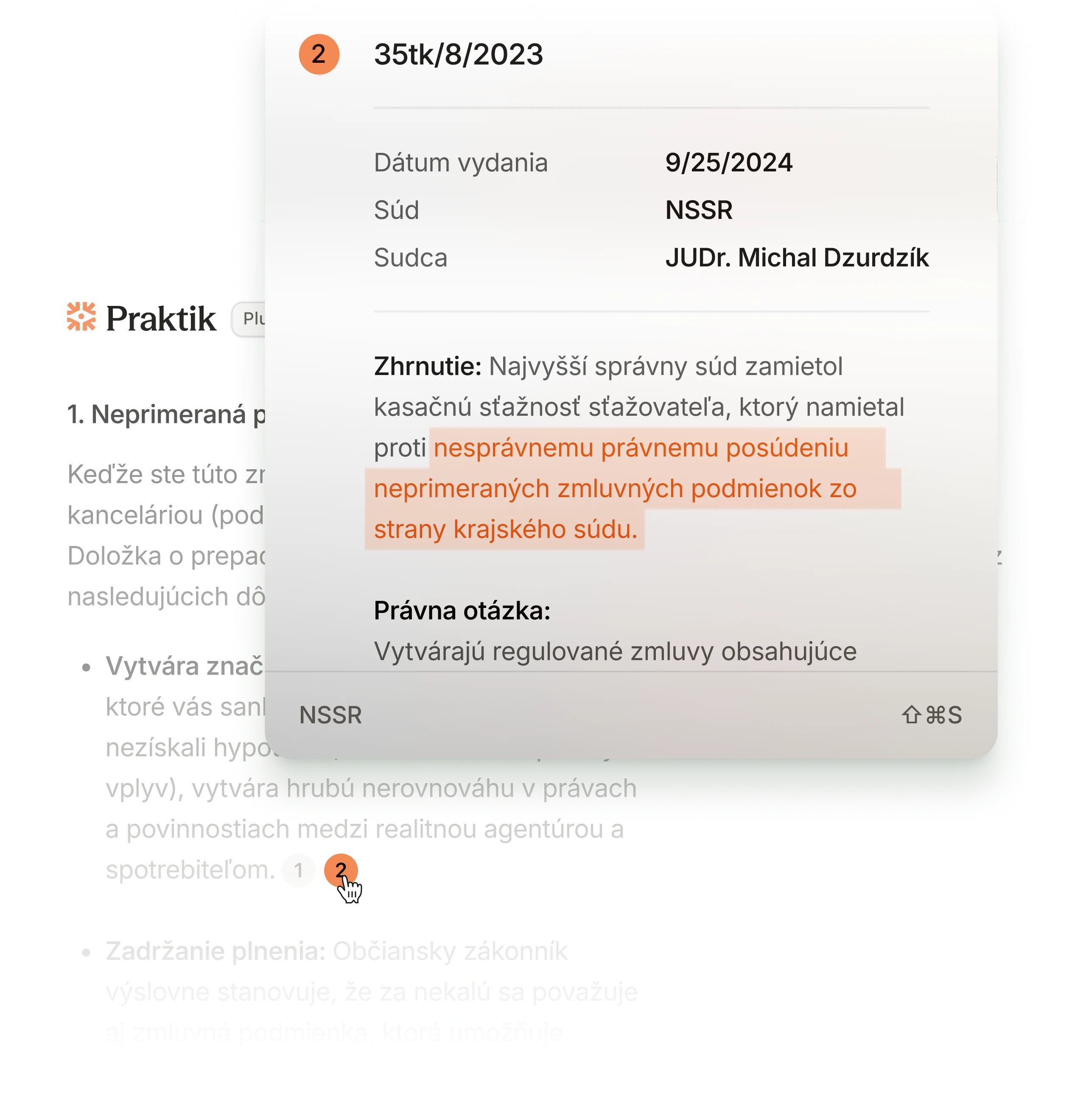 Praktik Chat answer with cited legal source