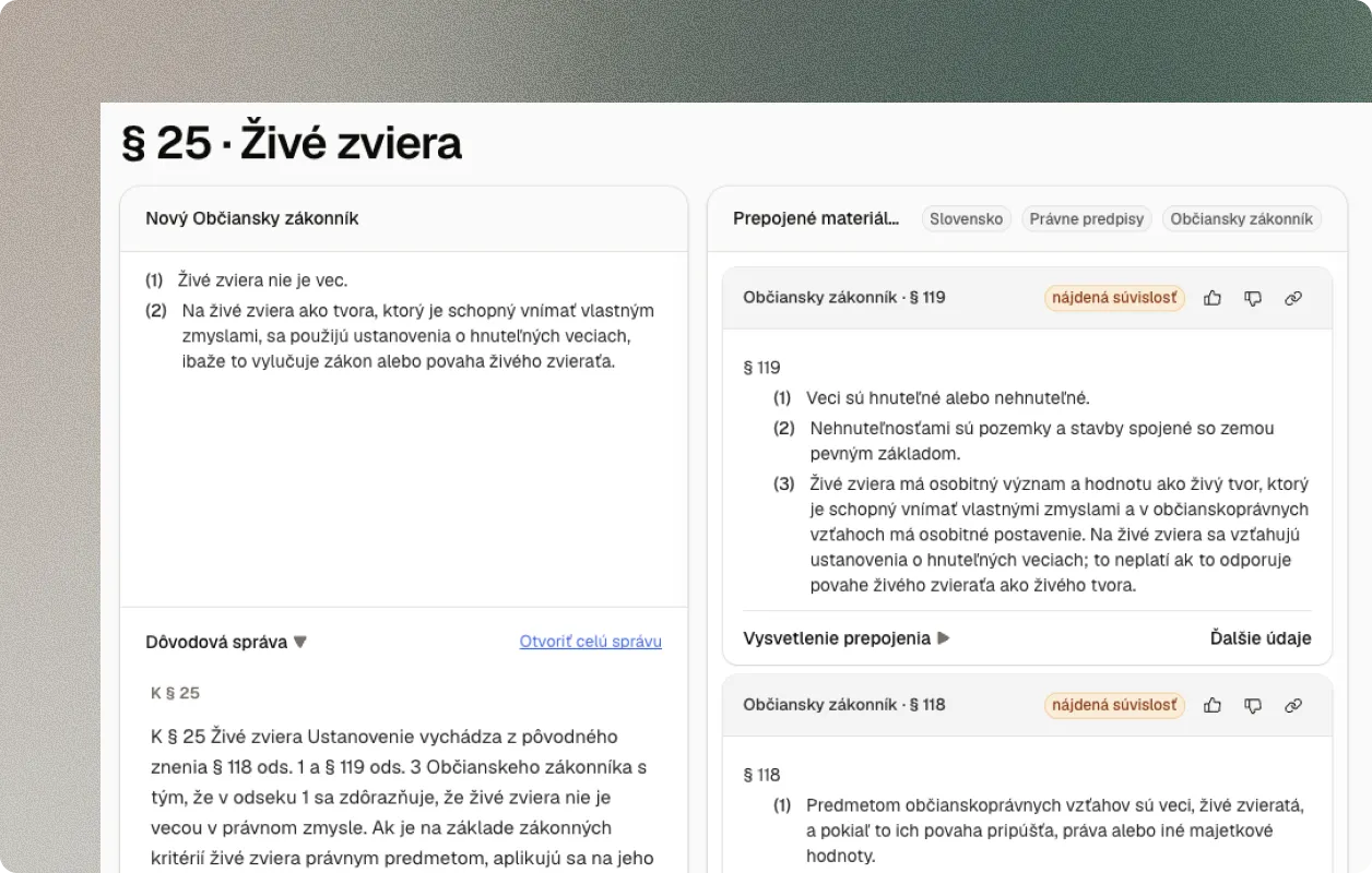 Prehľad paragrafov a súvisiacich dokumentov
